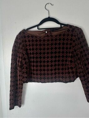 Vintage Peggy Jennings Velvet Cropped Top
